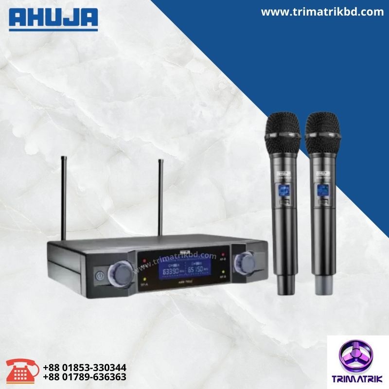 Ahuja AWM-700U2 UHF Dual Handheld Wireless Microphone 1 Ahuja AWM-700U2 Price in Bangladesh, TRIMATRIK